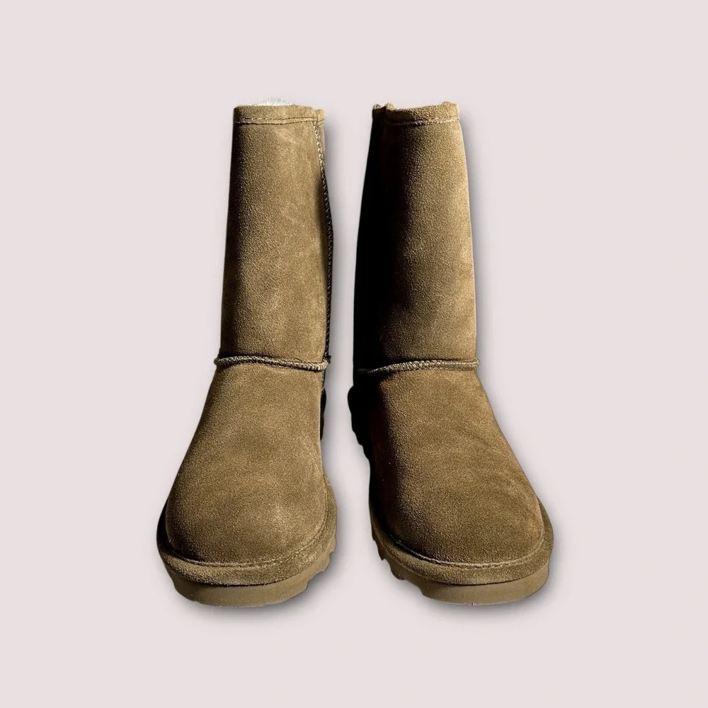 Bearpaw‎ Women's Ella Short Booties Loden Suede Shearling Lined Winter Size 8.5